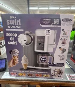 Ninja - CREAMi Scoop & Swirl Ice Cream & Soft Serve Maker, 13 One-Touch Programs, Fruit whip, Frozen custard, Gelato - Silver