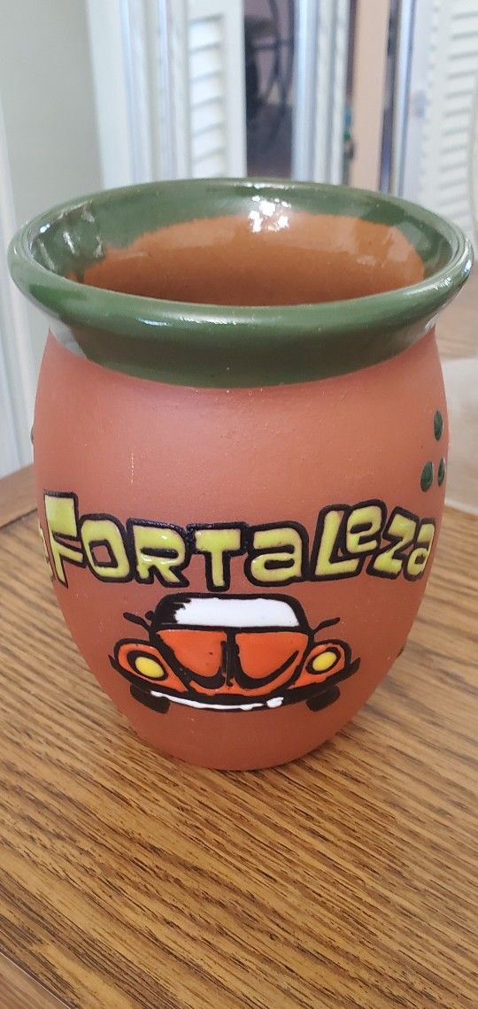 VINTAGE MEXICO VASE HANDPAINTED 