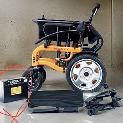 360° electric joystick, portable all-terrain, foldable electric wheelchair, carrying up to 330 pounds ‼️ not include batteri‼️