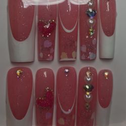 Valentine press On Nails