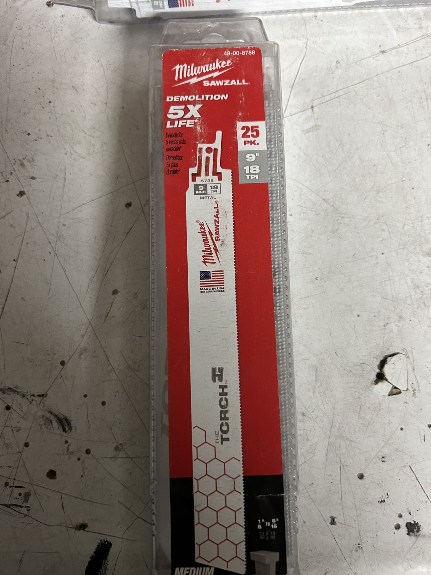 9 In 18 Teeth Per In. Torch Thick Metal Cutting Sawzall Blade Reciprocating Saw Blades $90