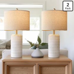 23" Modern Ceramic Table Lamp Set of 2  -NEW IN BOX (2131/15)