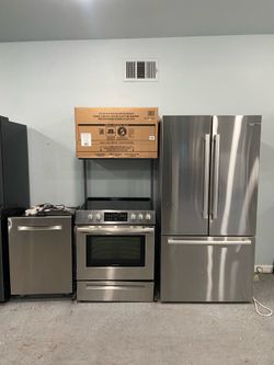 4-Piece Stainless Steel Kitchen Appliance Set Complete 4-piece stainless steel kitchen appliance