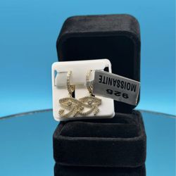 # 22. Eye of Ra Moissanite Dangle Huggie Earrings / Evil Eye