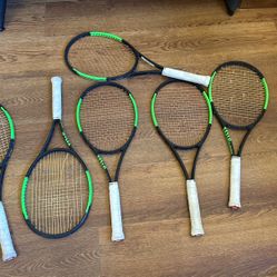 BUNDLE of 6 Wilson Blade 98 Tennis Racquet - 16x19 String Pattern, 4 3/8 Grip Size