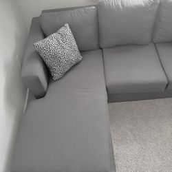 Brand New Black Fabric Couch With Pillows 