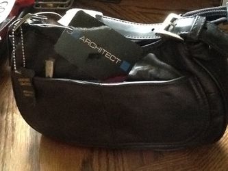 Navy Blue Leather Bag