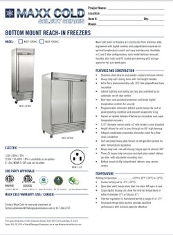 Commercial Double Door Freezer Maxx Cold