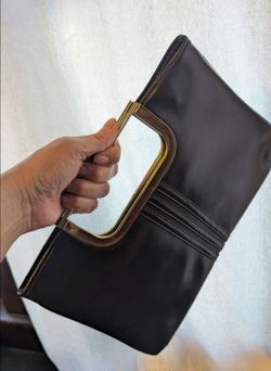 Vintage 80's Magnetic faux Gold and Black Handbag