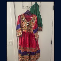 $50 Afghan Dress Colorful For All Desi Parties. 