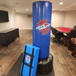 Wave Master Indoor Century XXL Floor Standing Boxing Punching Bag and Pro Force body pad