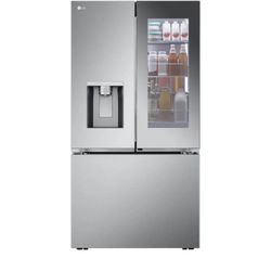 LG COUNTER DEPTH MAX MIRROR INSTA VEIW  4 TYPES OF ICE 25.5 Cu Ft 3 Door SMART CAPABILITY FRENCH DOOR REFRIGERATOR WITH DUAL ICE MAKERS. IN BOX 