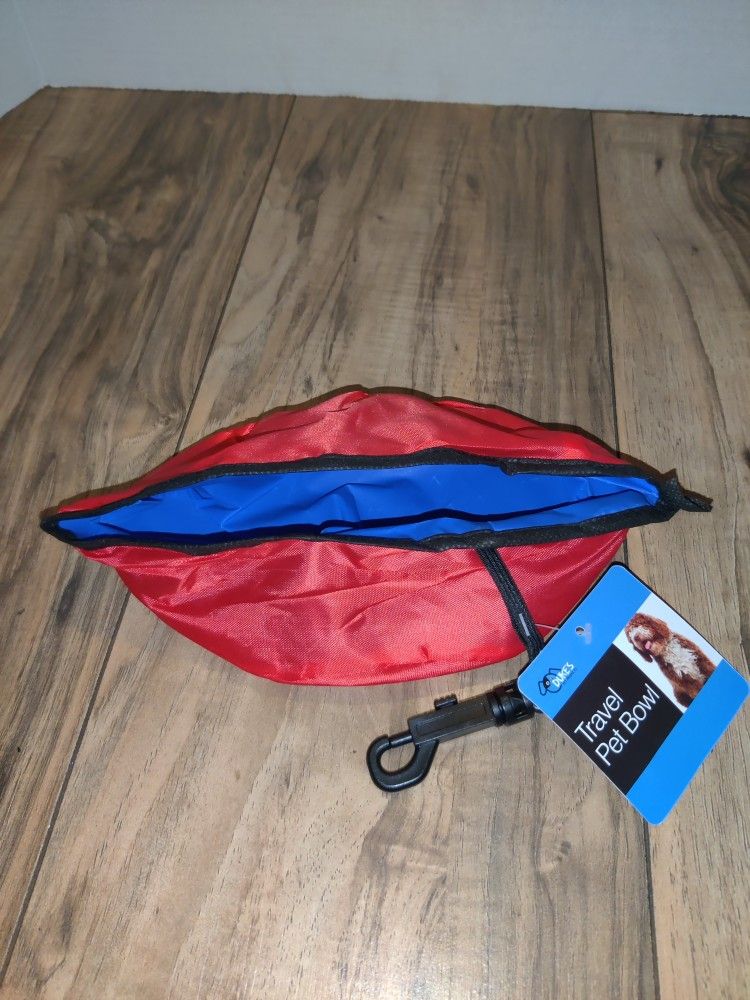 Duke's Portable Foldable Dog Water/Food Bowl Pet Travel Dish Collapsible Fabric.
