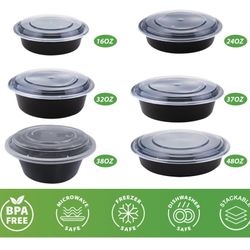 50 SETS PER CARTON - PLASTIC FOOD CONTAINER WITH LID (ROUND)