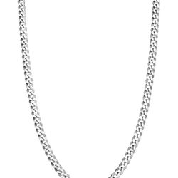 Solid 925 Sterling Silver Italian 3.5mm Diamond Cut Curb Cuban Link Chain Necklace, Sterling Silver Chain for Men Women Made in Italy
