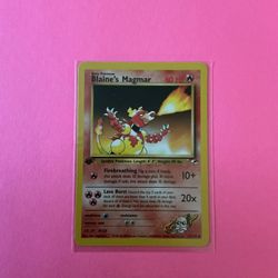 1st Edition Blaine’s Magmar 37/132 Pokemon Card from the Gym Heroes Set