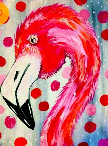 Flamingo Polka Dot Diamond Painting Kit