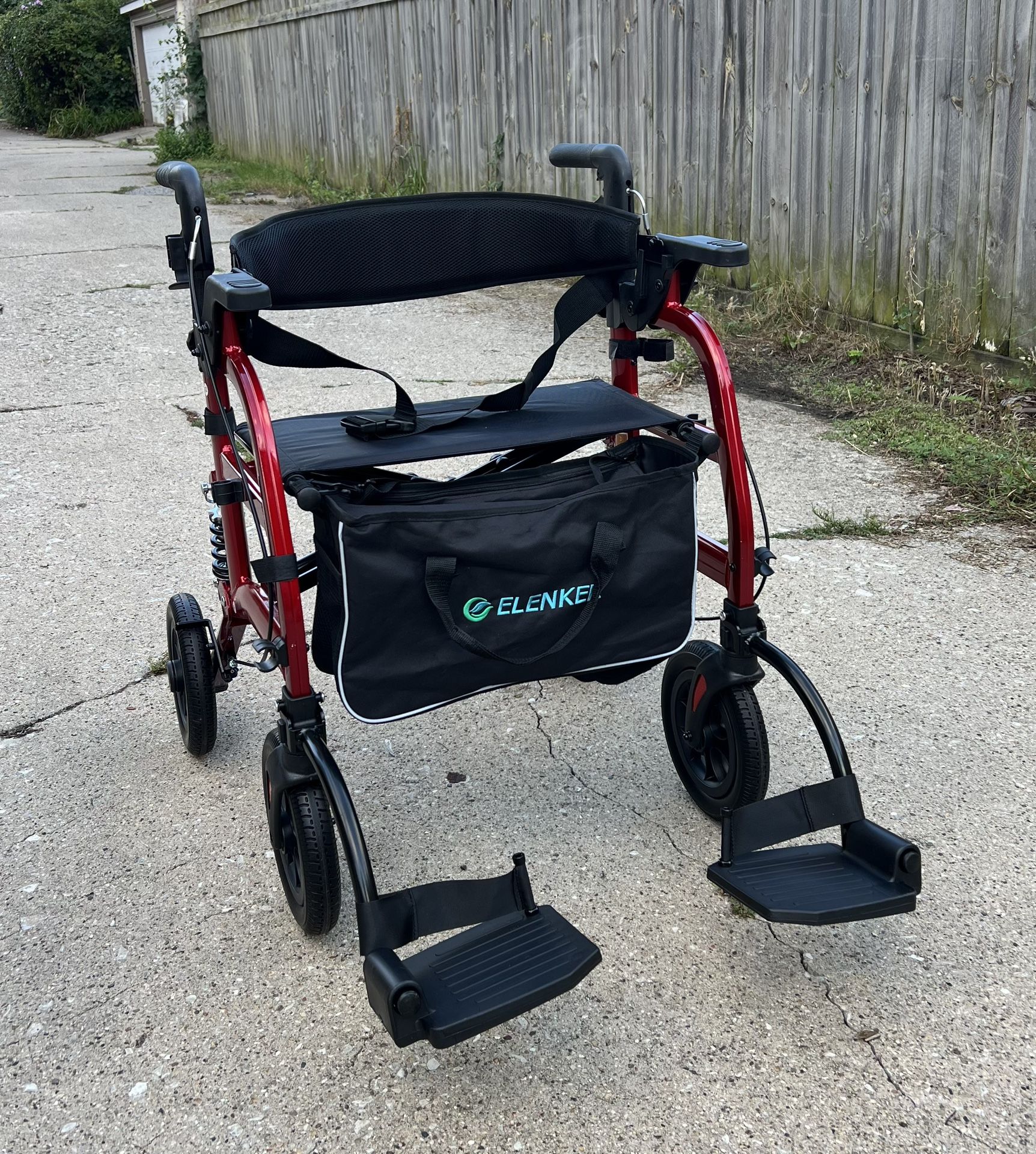 ELENKER All Terrain 2in1 Shock Absorbing Rollator Walker