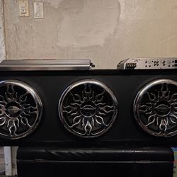 Sub speakers in box, amplifier, and crossover