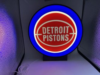 Detroit Pistons Illuminated Display | High-Detail 3D Printed LED Lightbox