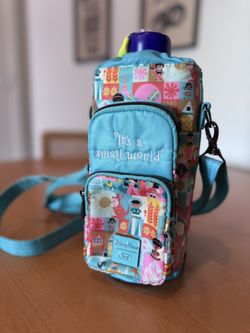 Disney Parks It's A Small World Water Bottle Holder Crossbody Bag Lug
