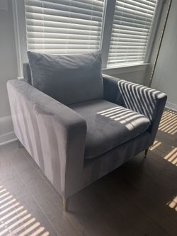 Suede Grey Accent Chair