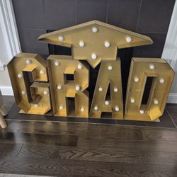 Grad  Party Sign Decoration -3ft X 5ft  With Lights