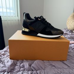 Louis Vuitton Brown/Black Canvas and Suede Run Away Sneakers
