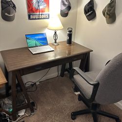 Wood Desk & Chair