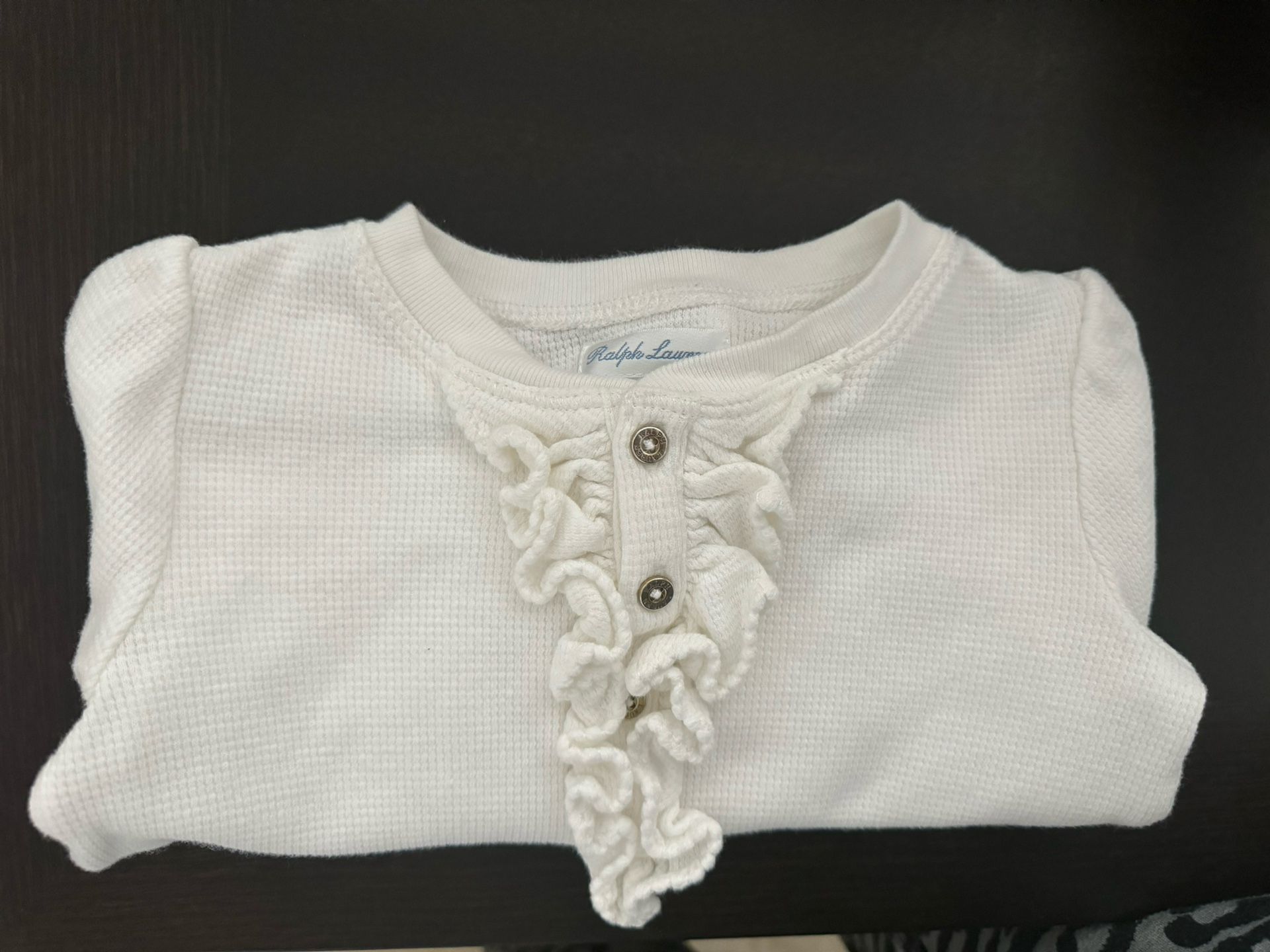 toddler girl ralph lauren long sleeve ruffle white shirt 24m 