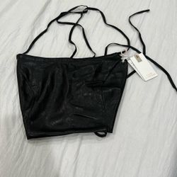 Good America Leather Corset Top