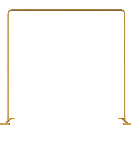 LANGXUN Heavy Duty Gold Metal Square Backdrop Stand Arch for Wedding Birthday Decoration, Graduation Decorations, Ceremony Reception, Event Party Supp