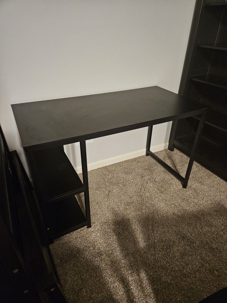 47" Black Metal Frame Desk