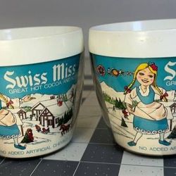 Lot more of 2 Vintage West Bend Thermo Serv Swiss Miss Hot Chocolate Cocoa Mugs Cups - 8 ounces 