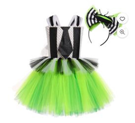 Kids Beetlejuice Tutu Costume with HeKids Beetlejuice Tutu Costume with Headband 4-5 yrs