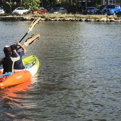 New kayak special sale with backrests, paddles,hatches, fishing rod holders & wheel