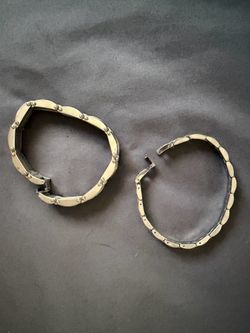 Silver-Tone Metal Link Bracelets Set of 2