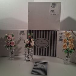 Waterford Jeweled Flowers In Base Minis