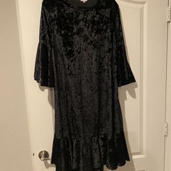 Lularoe Maureen Crushed Black Velvet In 2xl