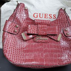 Dusty Rose Hobo Bag Purse Guess With Storage Bag Like New  