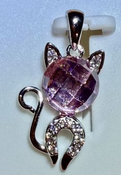 Moissanite Kitty Pendant 