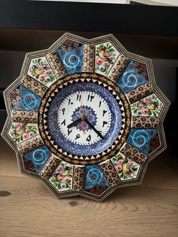 Persian Khatam Inlay Decorative Wall Clock