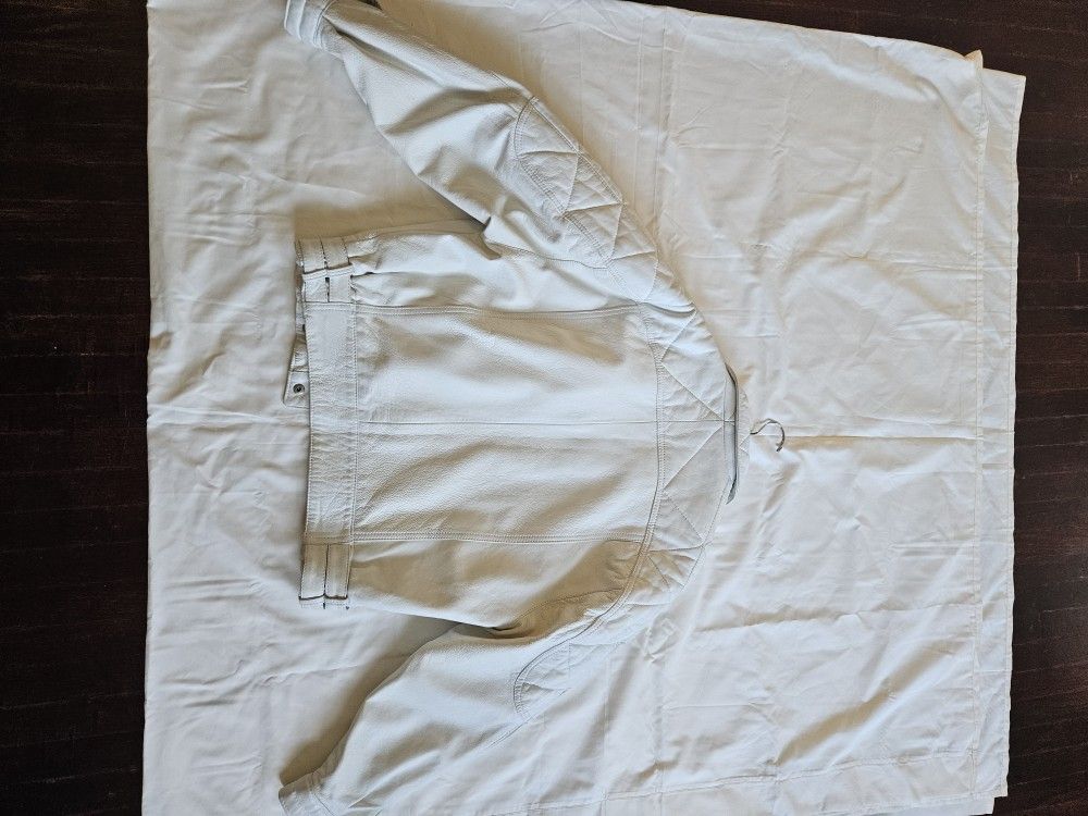 Mens White Leather Jacket