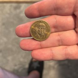 2007 D Thomas Jefferson 3rd President US One Dollar Gold Layer Coin