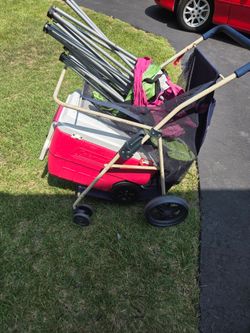Beaach cart foods cooler 2 chairs new