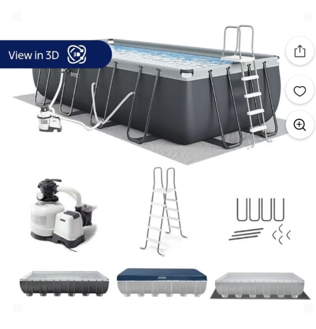 INTEX Ultra XTR 24' x 12' x 52" Above Ground Swimming Pool Set w/ Pump