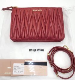 New Authentic Miu Miu Matelasse  crossbody Bag Purse