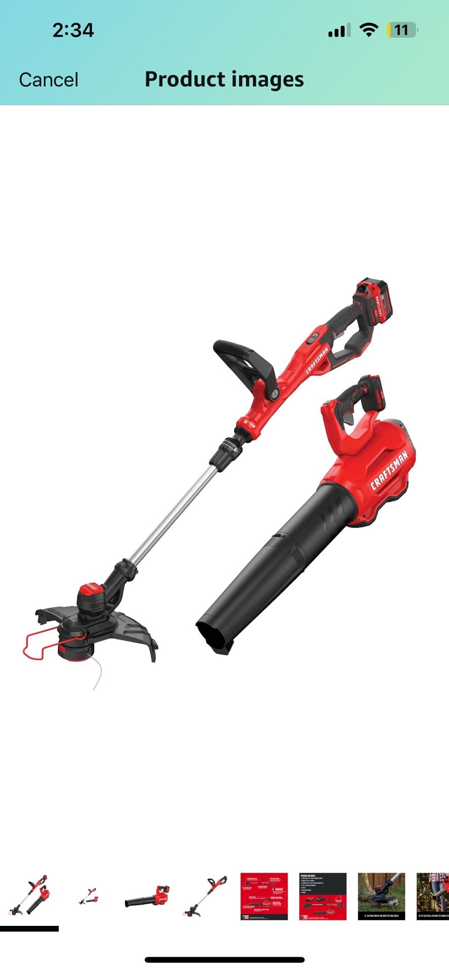 CRAFTSMAN V20 String Trimmer and Leaf Blower Combo Kit, Cordless (CMCK297M1)