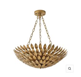 22” Vienna Farmhouse 6-Light Gold Chandelier – Brand New in Box