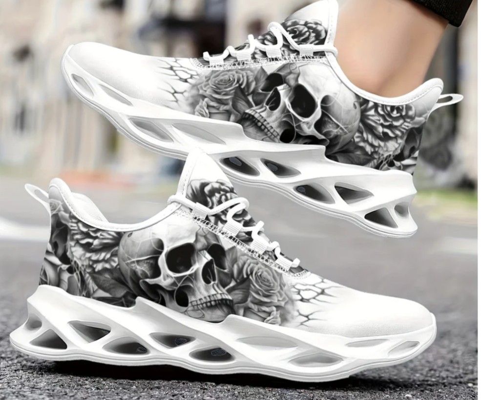 Custom Skull And Roses Sneakers